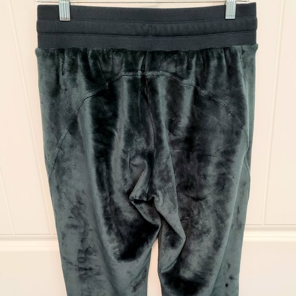 Athleta Size Small Double Cozy Karma Velour Recovery Joggers Plush Fleece Green - Picture 6 of 13